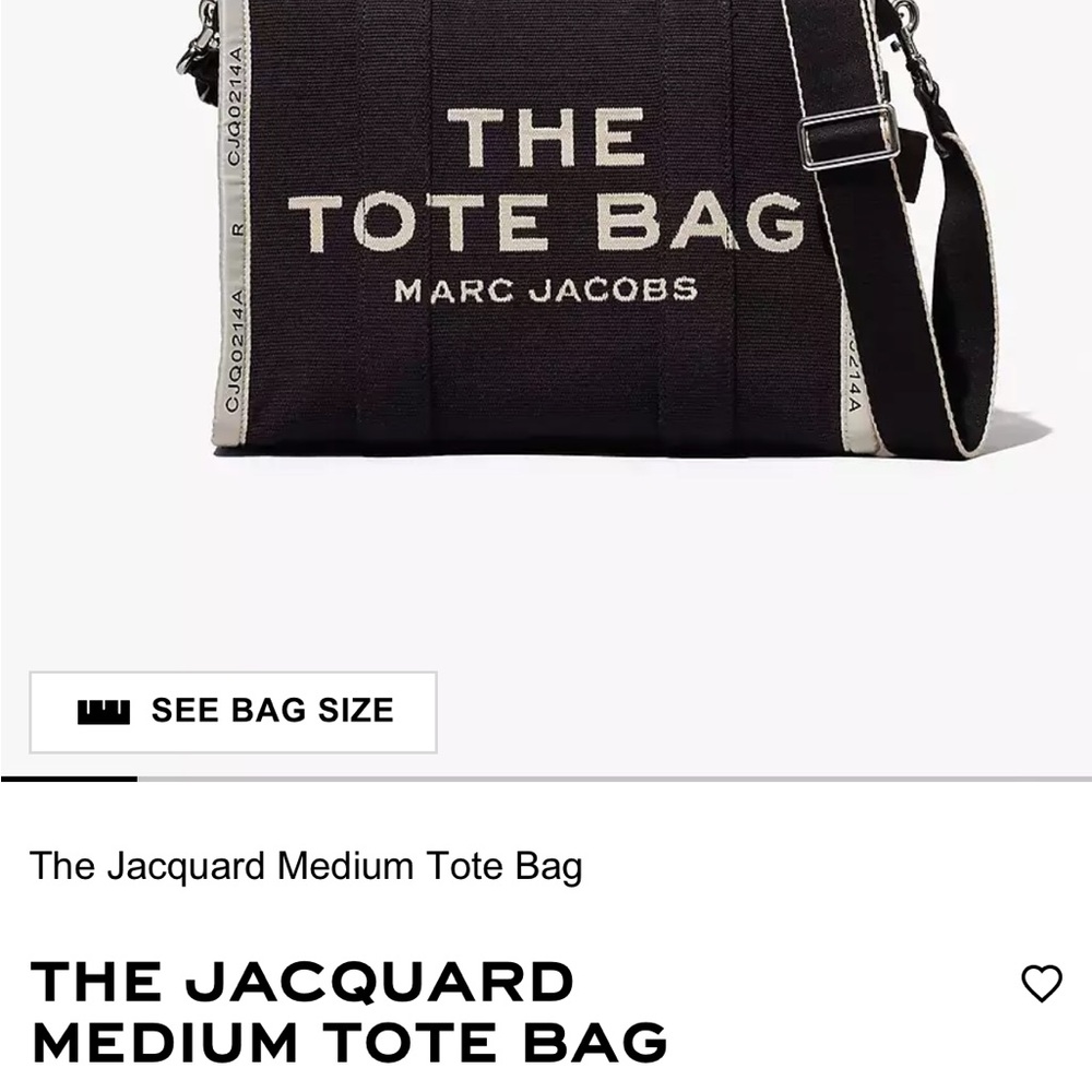 Marc Jacobs Black and White Jacquard Tote Bag